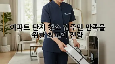 아파트 단지 청소, 입주민 만족을 위한 최고의 전략!