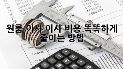 원룸 이사? 이사 비용 똑똑하게 줄이는 방법!